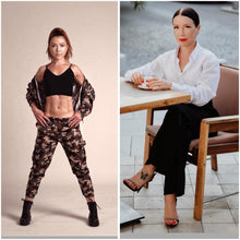 Încarcă imaginea în vizualizatorul Galerie, business look camasa alba costum negru femei casual chic business manager